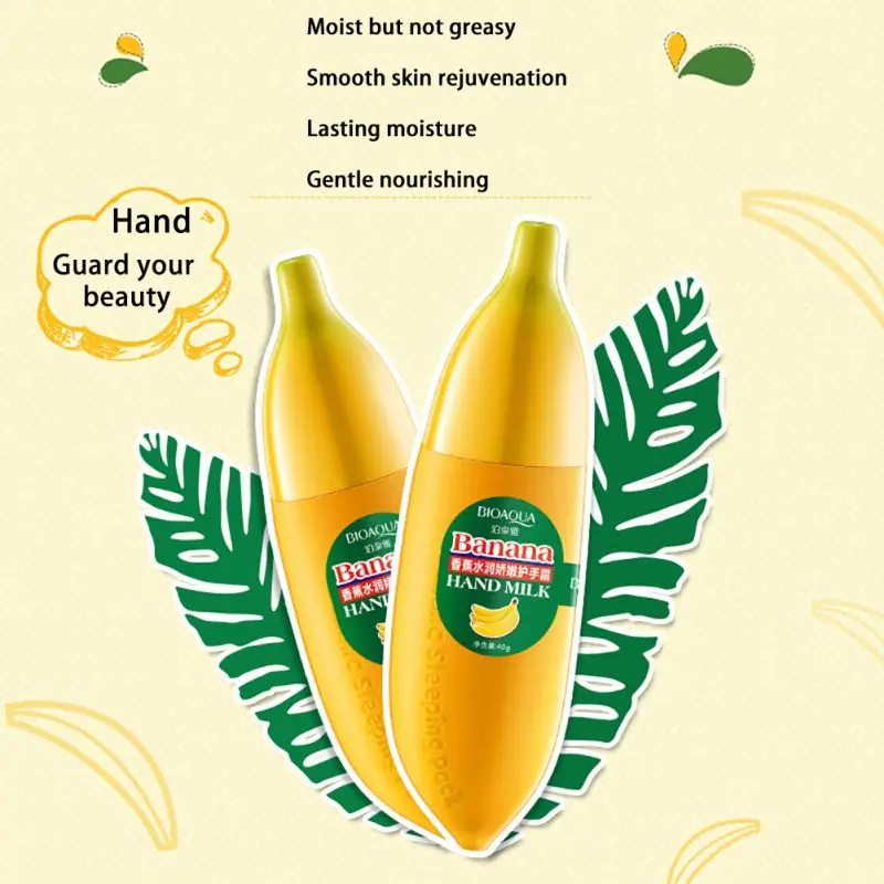 

Women Skin Defender BIOAQUA Banana Milk Hand Cream Moisturizing Nourish Anti-chapping Hand Care 40g Lotions Handcream