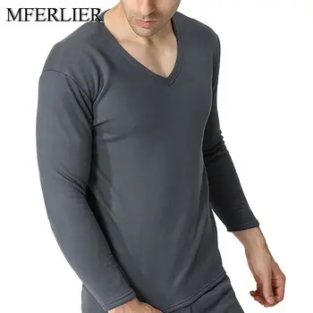 

Autumn Winter thermal underwear 5XL 6XL 7XL 8XL 9XL Bust 180cm Plus size Weight 165kg Fleece V neck large size men long johns