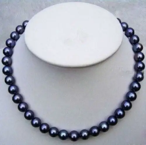 

BEAUTIFUL AAA 8-9mm south sea black pearl necklace 24 inches