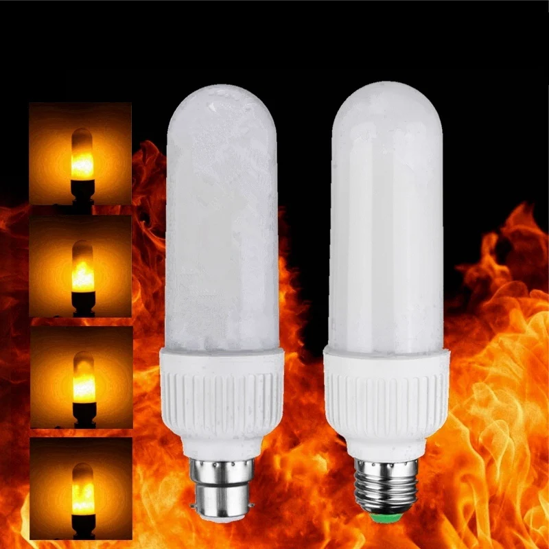 

New Year Decor 2835 SMD LED Lamp Bulb E27 B22 5W Flame Fire Flickering Effect LED Light Bulb Chandelier LED Lighting AC110V/220V