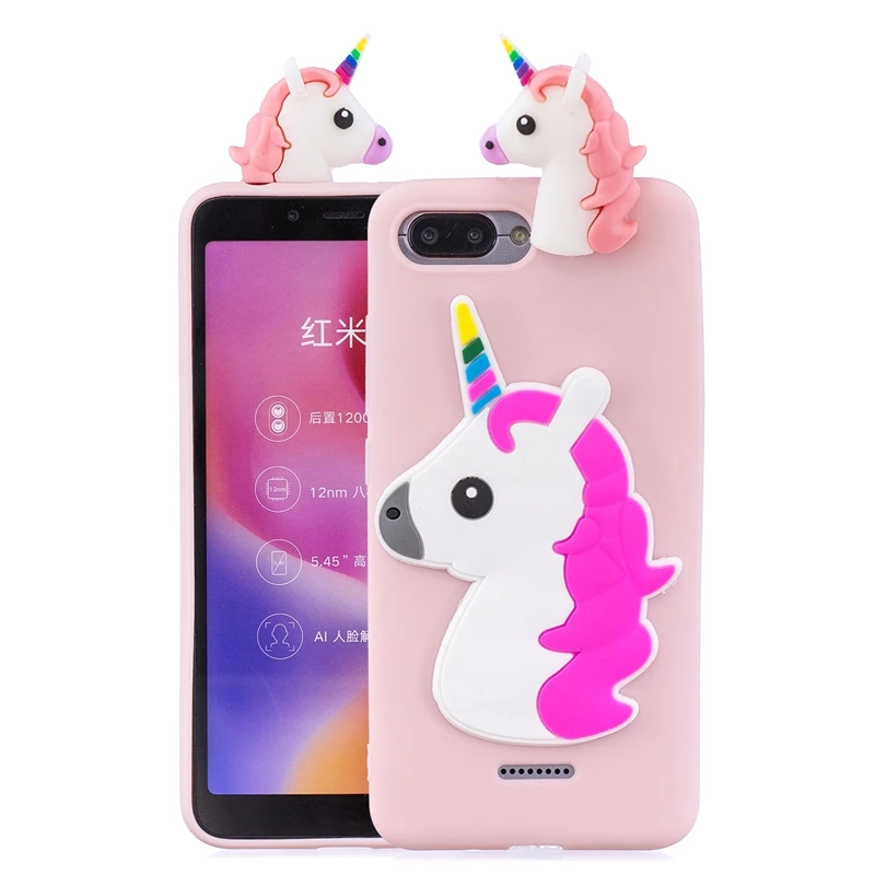 Etui Xiaomi Redmi 6A чехол для Xiomi Redmi 6A 3D игрушка панда кактус силиконовый чехол для телефона для Funda Xiaomi Redmi 6A чехол для женщин - Цвет: Unicorn