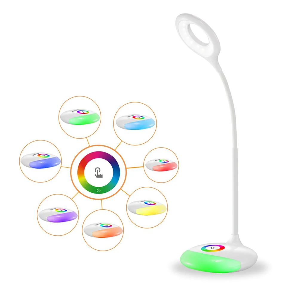 

LED Desk Light Dimmable Color Changing USB Rechargeable Desktop Lamp Eye Protection Reading Lights ALI88