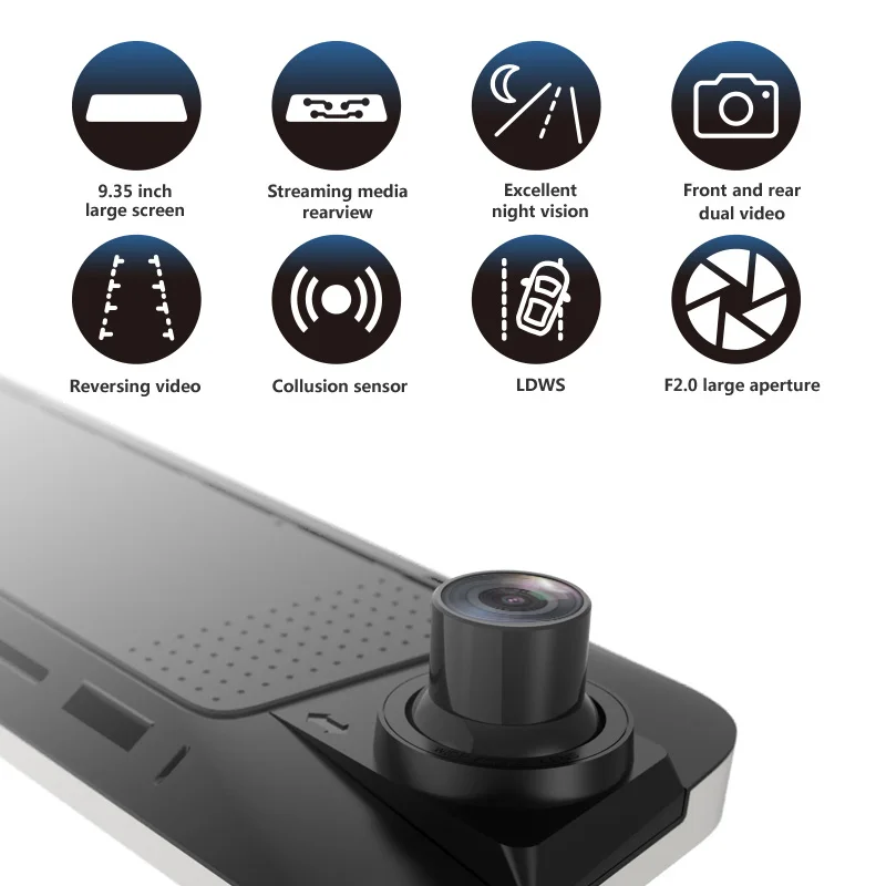 JADO D230 corriente espejo retrovisor Dvr dash Cámara avtoregistrator 10 pantalla táctil IPS Full HD 1080 P coche Dvr dash cámara de visión nocturna - 2