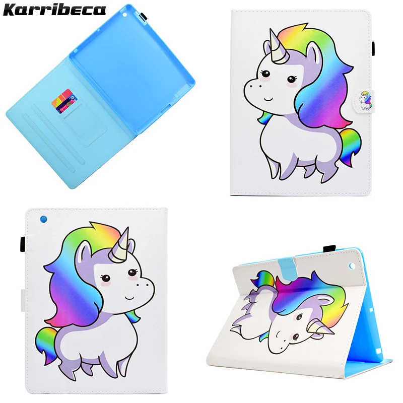 Cartoon horse flamingo Magnet PU leather case for ipad 2/ipad 3/ipad 4 tablet cover hoesje coque kryt etui funda puzdra kilifi | Компьютеры