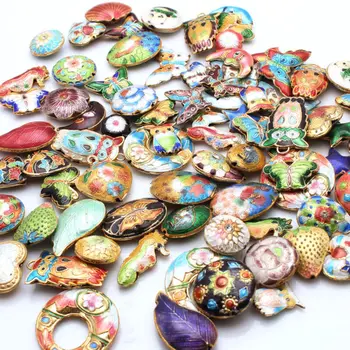 

1Pcs Mixed Color Cloisonne Enamel Spacer loose Beads Pendant Jewelry Making Buckle Hanging Pendant Button Suspension DIY Jewlery