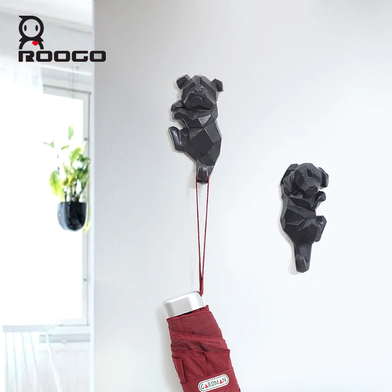 Roogo настенная вешалка из смолы, животные, низкий многоугольник, собачьи крючки кат-гаки, держатель для ключей, настенный держатель для пальто, шляпы, ключ, стойка для комнаты, аксессуары для украшения дома