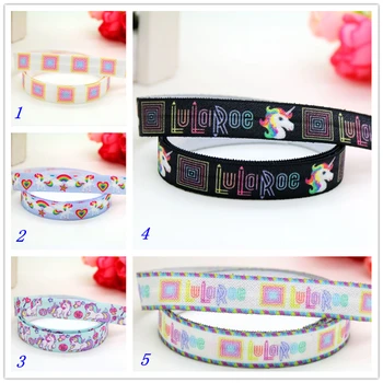

5/8'' Free shipping Fold Elastic FOE LuLaRoe unicorn horse printed headband headwear hairband diy decoration wholesale OEM B1399