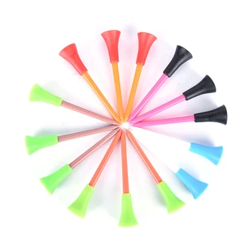 

50Pcs Durable Rubber Cushion Top Golf Tee 7.2cm Plastic Golf Tees