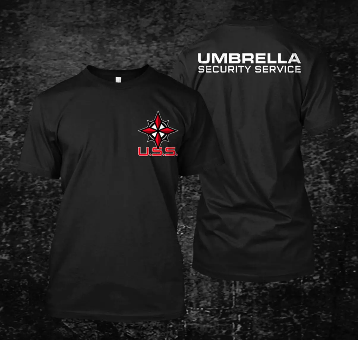 

2019 Funny Uss Umbrella Security Service Corp Resident Evil- Custom Men'S Black T-Shirt Tee Double Side Unisex Tee