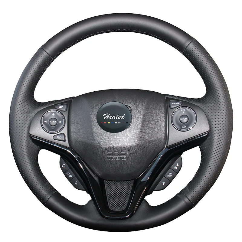 Microfiber leather braid on the Steering Wheel Cover for Honda New Fit
