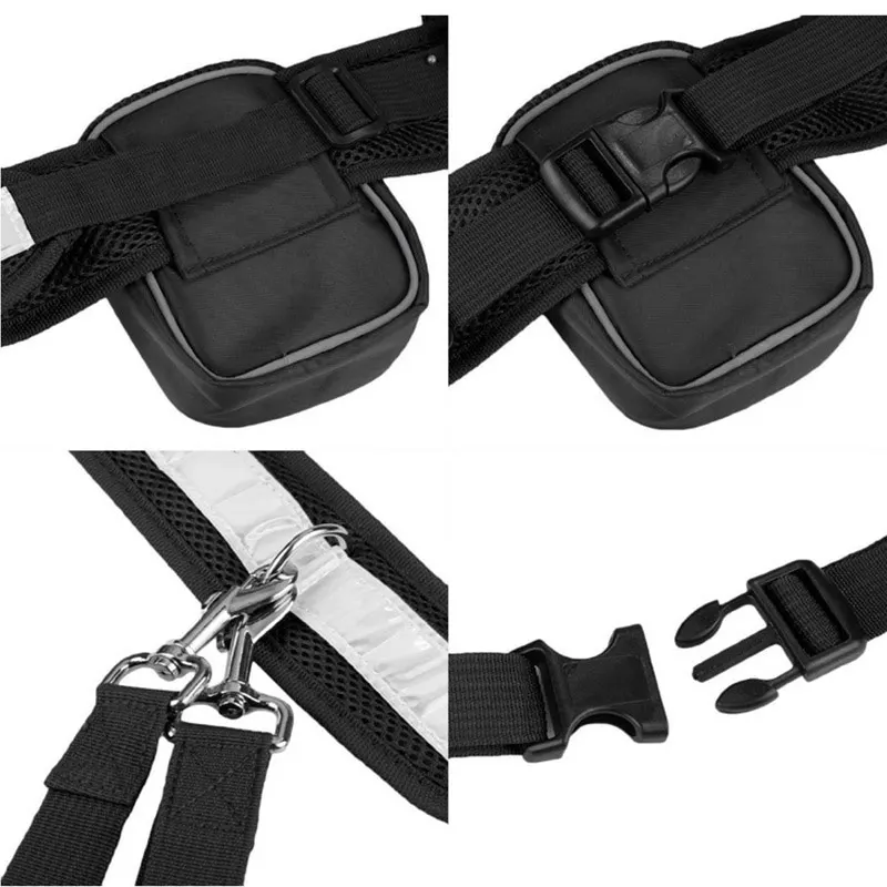 Hands Free эластичный поводок для собак Регулируемый мягкий поясной светоотражающий Бег Ходьба домашних животных свинцовый пояс с сумкой