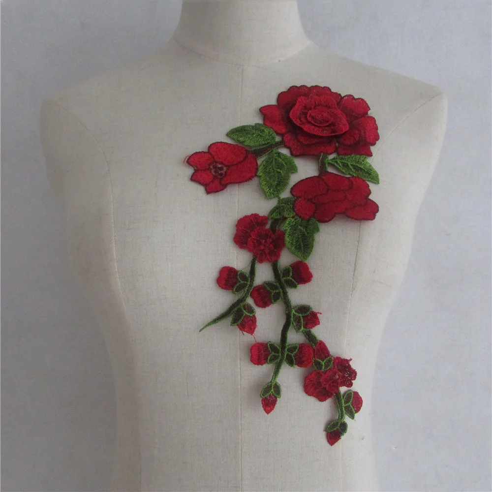 

new high quality Craft 1pc Floral Lace Collar Trim Clothes Sewing Applique Lace Embroidered Floral Clothes Sewing Applique