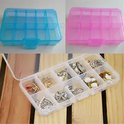 Пластиковые 10 слотов Регулируемый ящик для хранения ювелирных изделий таблетки бусины кольца держатель дисплей квадратная коробка