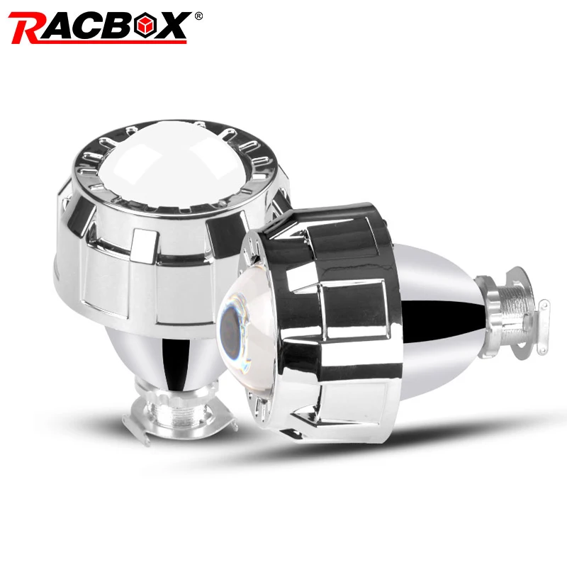 

Racbox 2.0 inch mini HID Bi-Xenon Projector Lens Sliver shroud H4 H7 Adapter Lamp For Retrofit Car Headlight Use H1 Led bulb