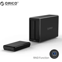 ORICO NS200RU3 2 Bay USB3.0 Hard Drive Dock with Raid Support 20TB storage USB3.0 5Gbps UASP with 12V4A Adapter HDD Enclosure