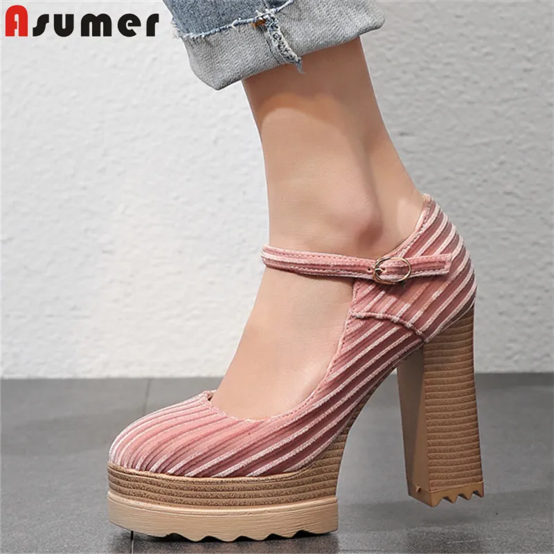 ASUMER big size 34-42 fashion spring autumn shoes woman platform super high heels shoes buckle elegant ladies prom wedding shoes ASUMER big size 34-42 fashion spring autumn shoes woman platform super high heels shoes buckle elegant ladies prom wedding shoes