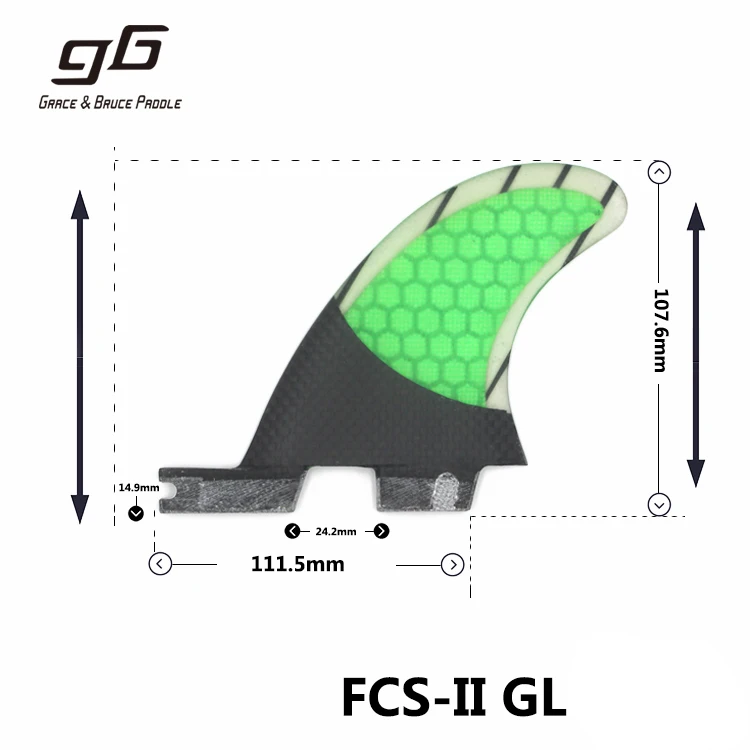 Новое поступление плавники из карбона(доска для серфинга) волокна и плавник для доски для серфинга FCS II плавники GL Размеры Панели плавники - Цвет: green