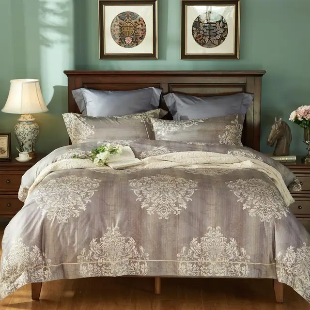 Luxury Bedding Set Queen Size Egyptian Cotton Home Textile Honorable Luxury Bedding Set Queen Size Egyptian Cotton Home Textile Honorable Gilded Gold Duvet Cover King Bed Linens 1500tc