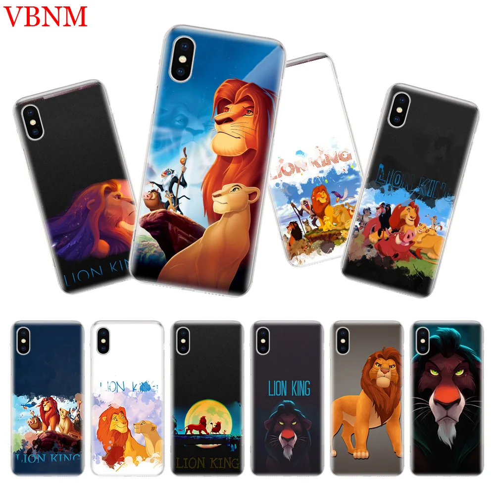 

Simba The King Lion Fit Silicome Phone Case For iPhone 7 8 6 6S Plus X 10 Ten XS MAX XR 5 5S SE Art Customized Cover Cases Coque
