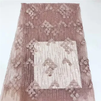 

French Net Lace Fabric 2018 Latest African Lace Fabric With Embroidery Mesh Tulle Lace Fabric High quality Nigerian Lace LS2-85