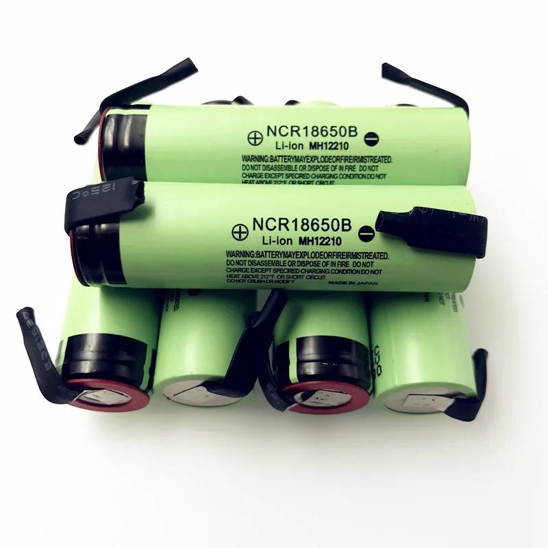 

10PCS Dolidada 100%original 18650 battery 3400mah 3.7v rechargeable battery for panasonic NCR18650B lithium battery +DIY nickel