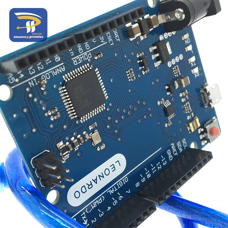 Макетная плата Leonardo R3 с микроконтроллером Atmega32u4 макетная USB кабелем совместимая