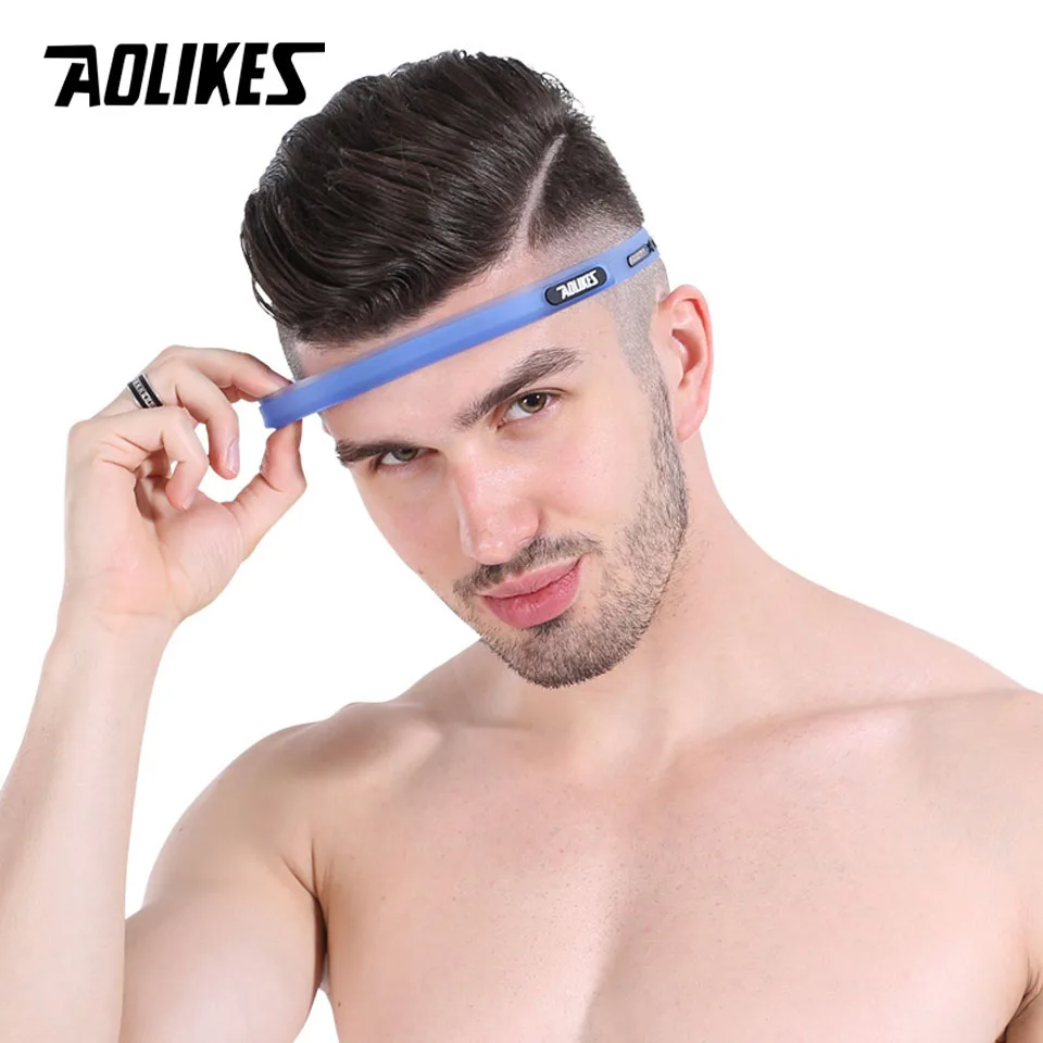 

AOLIKES Adjustable Silicone Sports Headband Sweatband Hair Band For Running Cycling Yoga Jogging Basketball Fitness Gym