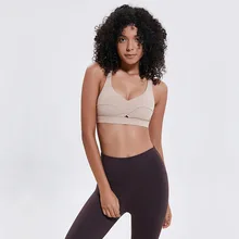 Беспроводной спортивный бюстгальтер пуш-ап для йоги, Женский Топ, милый спортивный бюстгальтер с перекрестными ремешками на спине, ударопрочный бюстгальтер для бега, Мягкий Топ для фитнеса