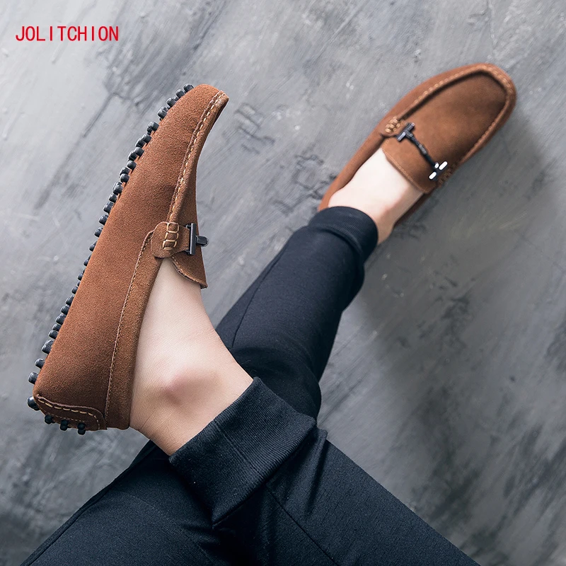 New Fahion Brand Men Loafers Men's Casual Shoes Suede Leather Mocassim Masculino Breathable Slip on Boat Shoe Chaussures Hommes