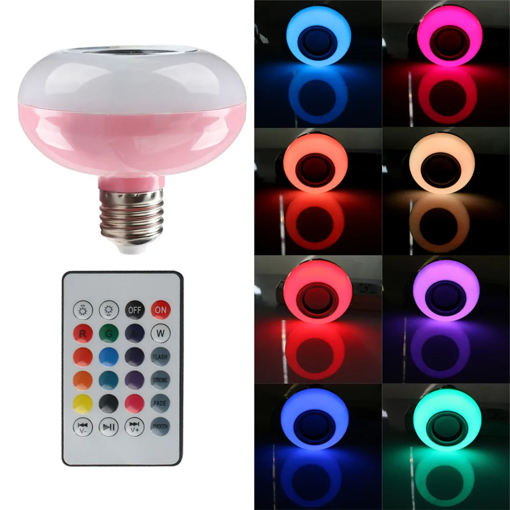 ZjRight E27 RGBW умная Светодиодная лампа Беспроводная Bluetooth музыкальная колонка с