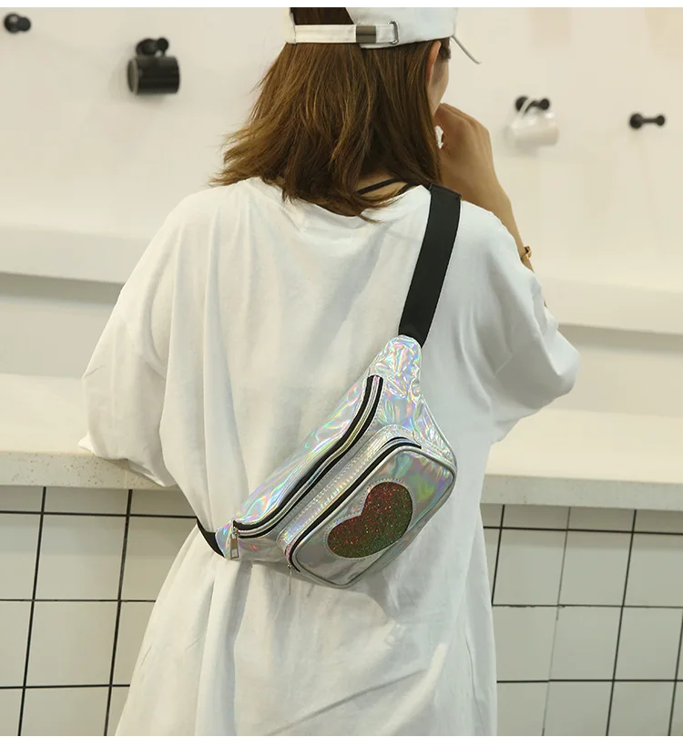 Повседневная поясная сумка женская дизайнерская поясная сумка модный ремень Лазерная искусственная кожа Женская поясная сумка 2018 Фанни
