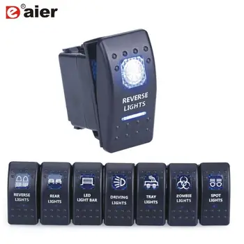 

1PCS 5 Pin Marine Switch SPST ON-OFF Car Switch Boat Truck Light With Dual Illuminated LED Waterpoof 20A