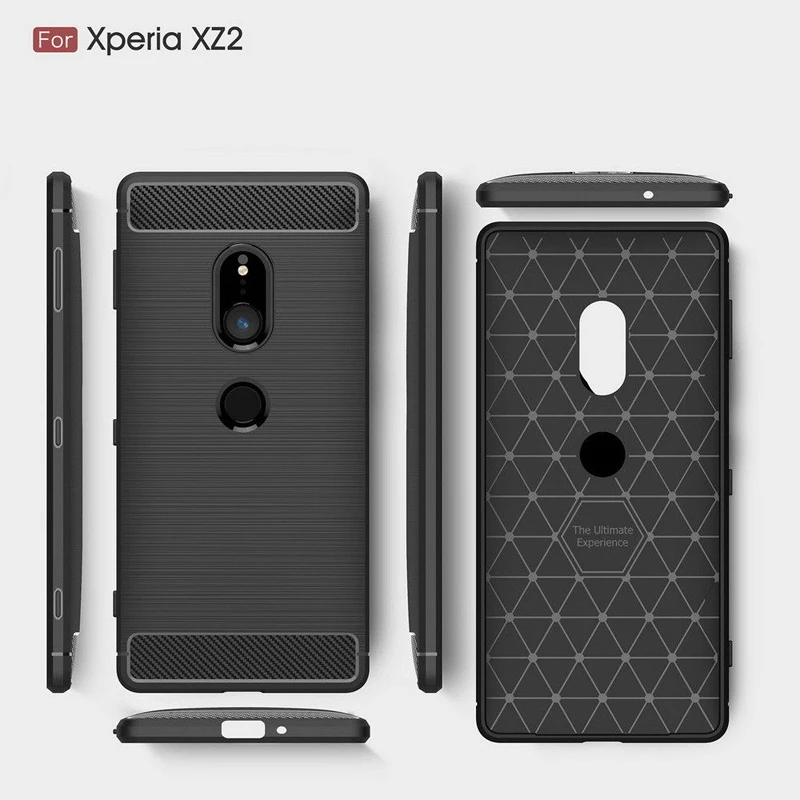 Carbon Fiber Texture Case For Sony Xperia XA1 XA2 Ultra XA2 Plus Soft TPU Case For Sony XZ3 XZ1 Compact XZ2 Premium L1 L2 Cover