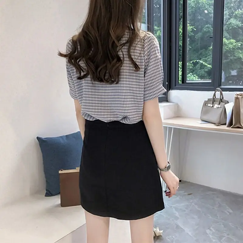 2018 Blouse Shirt Women's Korean Style V Neck Fashion Clothing Short Sleeve Women Tops And Blouses Female Clothes Stylish Ladies