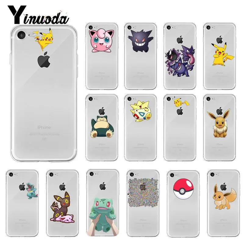 

Yinuoda cartoon pokemons eevee pika pikachu Customer Phone Case Cover for iPhone 5 5Sx 6 7 7plus 8 8Plus X XS MAX XR 11 pro max