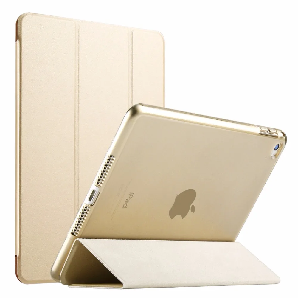 

RYGOU Case for iPad Air 2 2014, Yippee Color PU+Transparent PC Back Ultra Slim Light Weight Leather Case for iPad Air 2 6 Gen