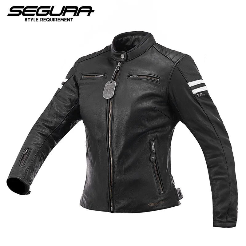 SEGURA, натуральная кожа, куртка для мотоциклистов, локомотив, защитная куртка для мужчин, wo, мужская куртка для мотогонок, одежда, Одобрено CE - Цвет: Black Lady