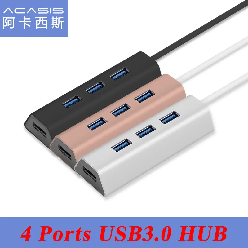 

Acasis HS0063 Aluminum 4 Ports Super Speed 5Gbps USB 3.0 HUB Splitter Adapter Mini Computer Accessories USB3.0 HUB Cable 120cm