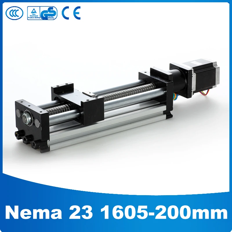 

linear guide rail sliding table SFU1605 effective stroke 200mm 23nama linear stepper motor