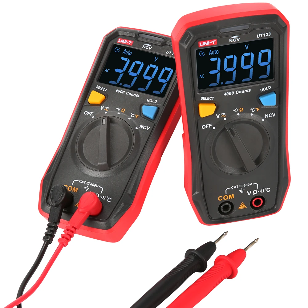 UNI-T UT123 Цифровой мультиметр цветной экран мини AC DC резистор напряжения температура NCV тестер