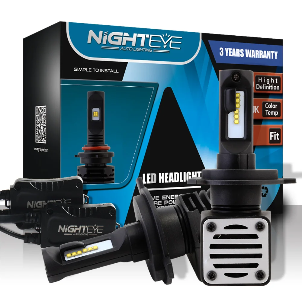 

NIGHTEYE Auto Light Car Led Headlights Bulb 9005/HB3 9006/HB4 9 D1 H4 H7 H11 12000LM/Set 6500K 12V LED Headlamp Kit Led Bulbs