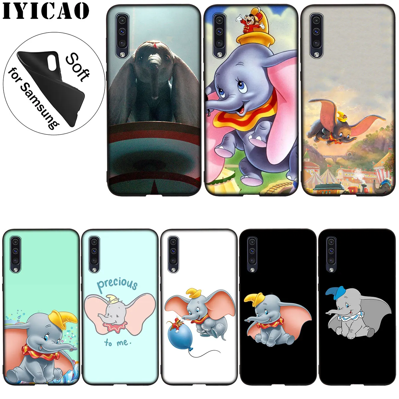 Забавный Мягкий силиконовый чехол IYICAO для Samsung Galaxy A70 A60 A50 A40 A30 A20 A10 A50S A40S A30S A20E A10S |