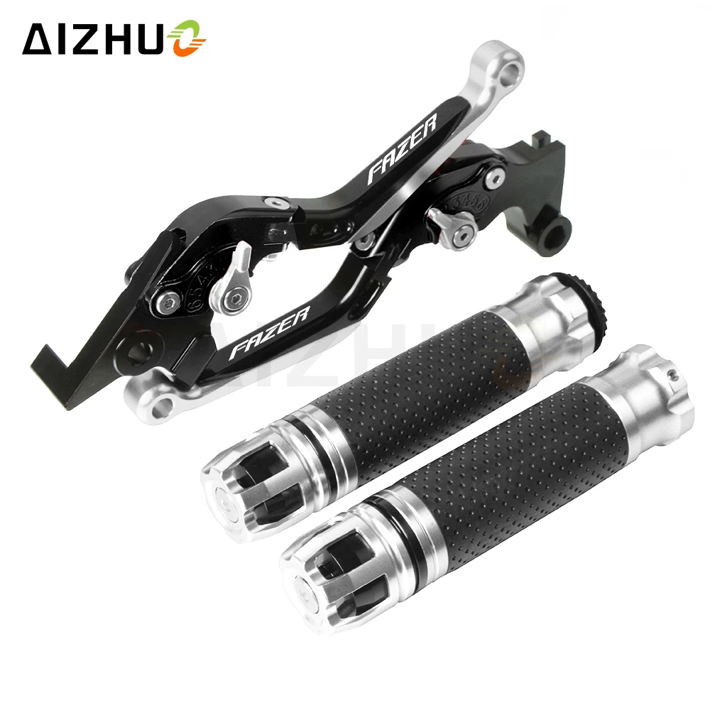 Рычаг Сцепления Мотоцикла выдвижной+ ручка ручки ручка для Yamaha FZ6 FAZER 2004-2010 2005 2006 2007 2008 2009 - Цвет: silver