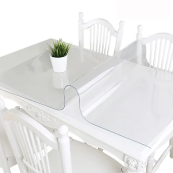 

HAZY Transparent PVC Tablecloth Rectangle Table Cover Protector Desk Pad Tablecloths Waterproof Glass Table for Kitchen