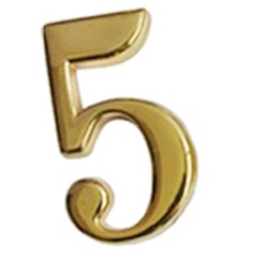 

New Gold Home House Hotel Door Digits Numeral Plate Plaque Self Adhesive Stickers Door Plate Sign Number 5