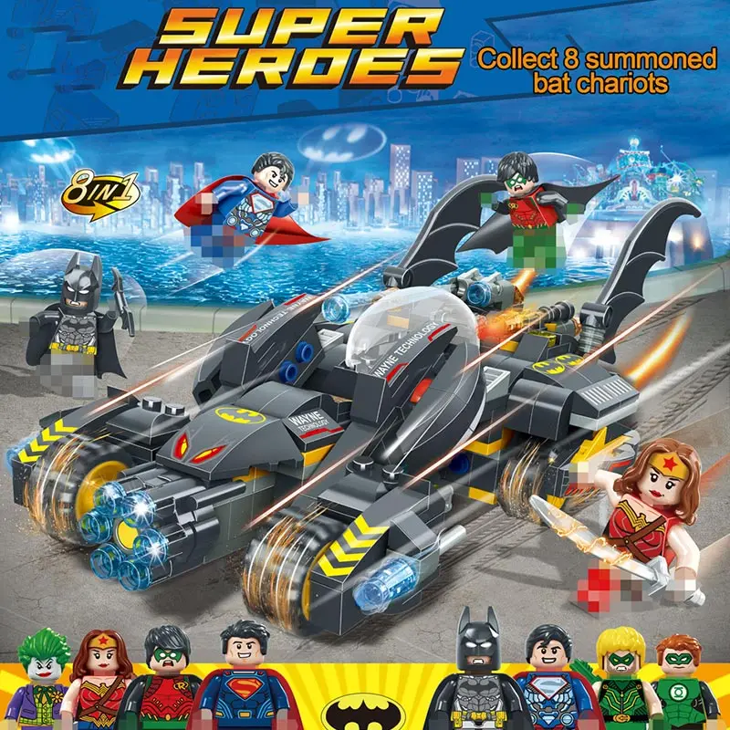 Цена 606 шт. фильм о супергероях Бэтмен колесница модель строительные блоки Совместимость legoing Marvel супер герой Вселенная Фигурки игрушки для дете...