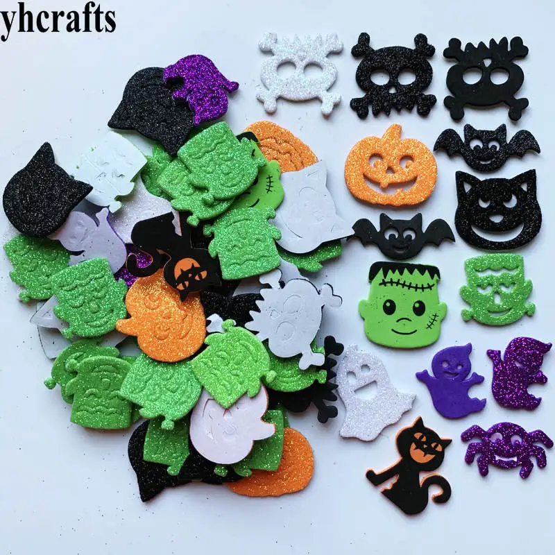 60PCS 3-3.5cm 1 упаковка/Партия. Разноцветные блестящая Снежинка, пенопластовые наклейки, рождественские поделки, элементы деятельности, украшение детской комнаты, декоративная Рождественская игрушка "сделай сам" - Цвет: 60PCS 3-3.5cm