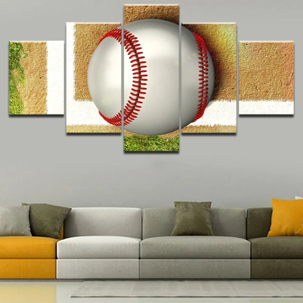 Canvas Art Printed 5 Panel Tennis Ball Painting Modern