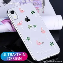 

KINGXBAR for iPhone XR Case Cute Flamingo Case for iPhone XR Cover Fruit for iPhoneXR Shell Transparent Crystals from Swarovski