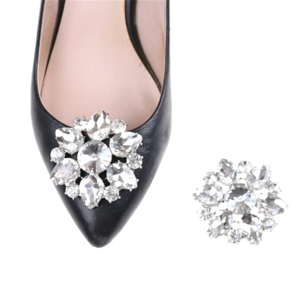 1pc Bridal Wedding Shoes Clips Decorative Shoe Accessories Shoe Clip Crystal Rhinestone Charm Decoration Metal Material
